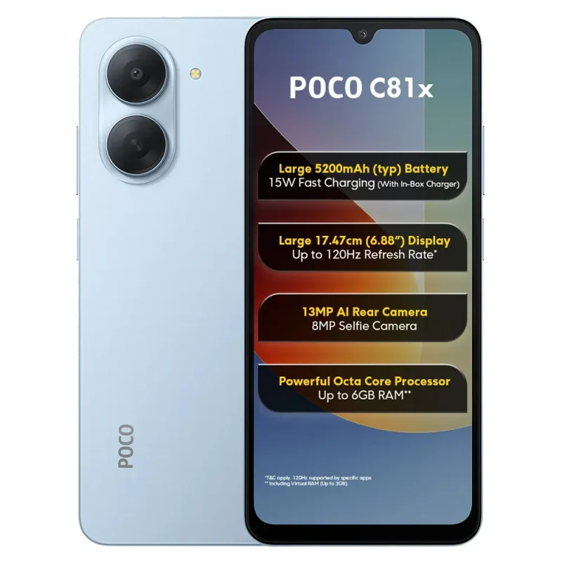 Xiaomi Poco C81x View 1 - Camera, Display & Design