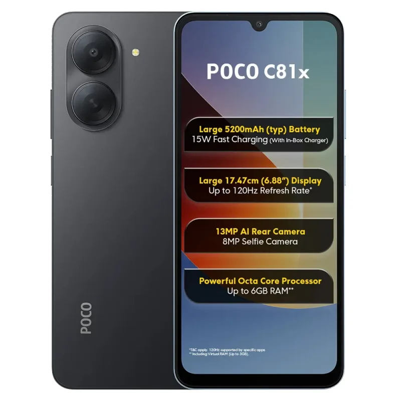 Xiaomi Poco C81x View 16 - Camera, Display & Design
